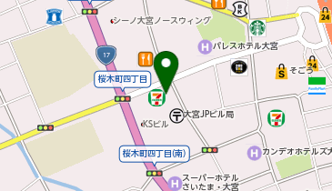 肉汁うどん桜の地図画像