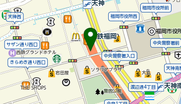 天神地下街ペットパラダイスの地図画像