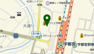 三菱UFJ銀行 ATMコーナー 宇都宮駅前の地図画像