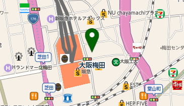 シーシャ&times;ダーツ&times;バー C.STAND(シースタンド) 梅田茶屋町店の地図画像