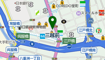 白洋舎 日本橋三越本店の地図画像