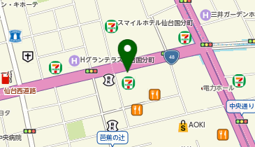 世界の山ちゃん 仙台一番町店の地図画像