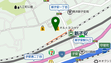 横浜市新子安地域ケアプラザの地図画像