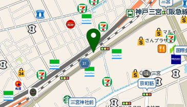 神戸三宮(高架商店街前)高速バス乗り場 Aバースの地図画像