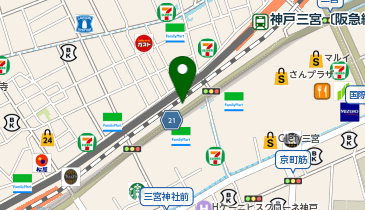 神戸三宮(高架商店街前)高速バス乗り場 Bバースの地図画像