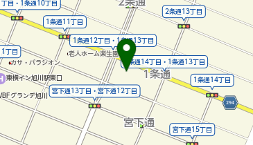 ゆで太郎 もつ次郎 併設店 旭川1条通13丁目店の地図画像