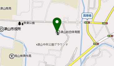 岡山県津山総合体育館の地図画像