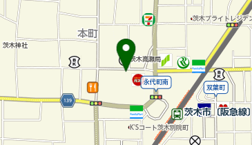 メンズ・カーブス 阪急茨木市駅前の地図画像