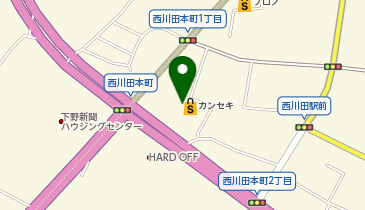 ホームセンターカンセキ 西川田店の地図画像