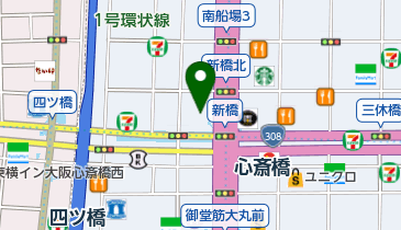 オンディーヌ心斎橋店の地図画像