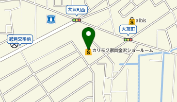 カリモク家具 金沢ショールームの地図画像