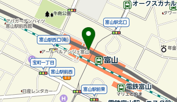 富山駅・路面電車等公共交通案内所の地図画像