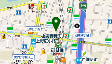 株主優待券買取店チケットOZ 上野アメ横店の地図画像