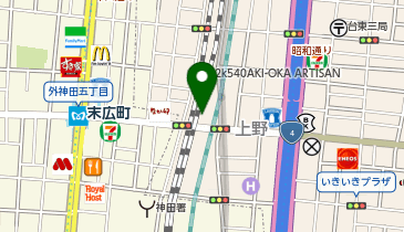 空間工房 卓屋(空間工房 東京御徒町ショールーム)の地図画像