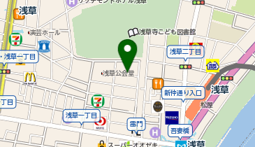 浅草 江戸もんじゃ ひょうたんの地図画像