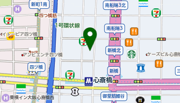 ビームス プラス 大阪の地図画像
