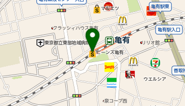 日本一 ビーンズ亀有店の地図画像