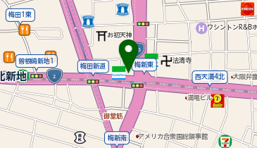 梅田LIVESPACE ODYSSEY(ライブスペース オデッセイ)の地図画像