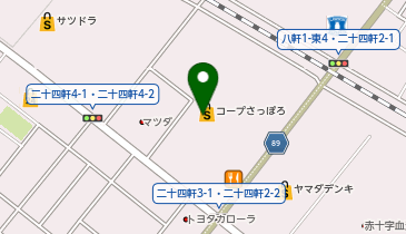 コープさっぽろ 二十四軒店の地図画像