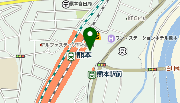 熊本城周遊バスしろめぐりん 熊本駅乗降場の地図画像
