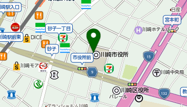 川崎市役所本庁舎 展望ロビー・スカイデッキの地図画像