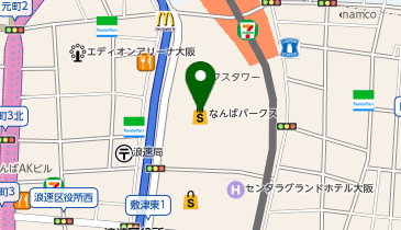 テスラなんばの地図画像