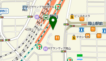 【6/1オープン】岡山駅東口公共交通案内所の地図画像
