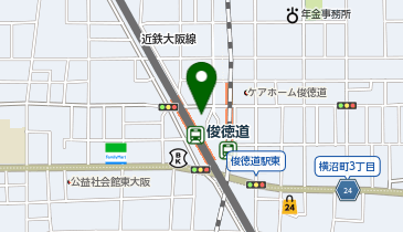 東大阪市&times;鳥貴族うぬぼれ俊徳道駅前交通広場の地図画像