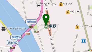 東萩駅観光案内所の地図画像