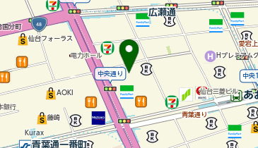 ハヤサカサイクル仙台中央店の地図画像
