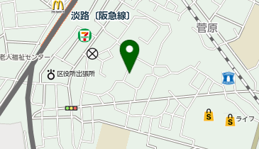 淡路保育園の地図画像