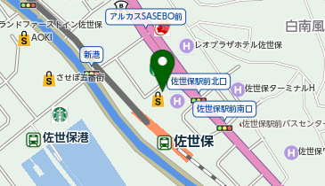 佐世保銘品蔵の地図画像