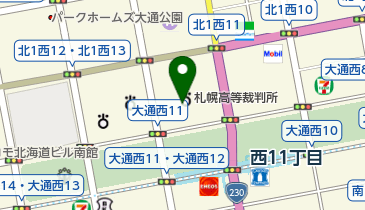 札幌地方裁判所の地図画像