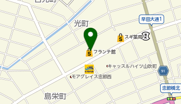 ヤマナカ 忠節フランテ館の地図画像