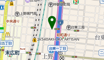 タイガー餃子会舘 御徒町店の地図画像