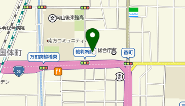 岡山地方検察庁の地図画像