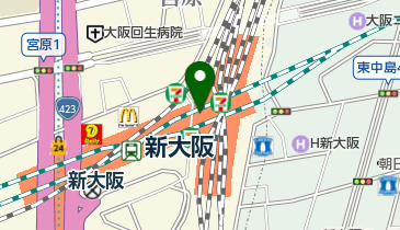 駅鉄ポップショップ エキマルシェ新大阪店の地図画像