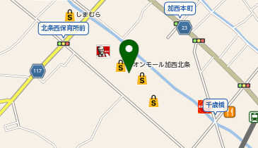 満面 イオンモール加西北条店の地図画像