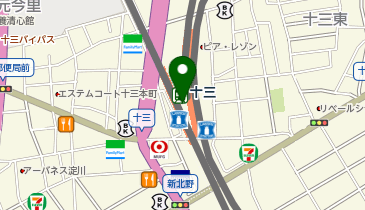 QBハウス(キュービーハウス) 阪急十三駅店の地図画像