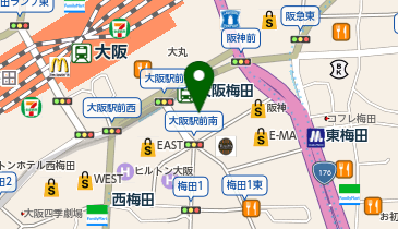 ガトーフェスタハラダ 阪神百貨店 梅田本店の地図画像