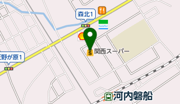 関西スーパー 河内磐船店の地図画像