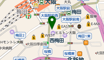 HERMES(エルメス) ヒルトンプラザ店の地図画像