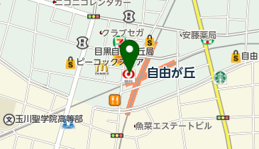 エースコンタクト 自由が丘東急ビル店の地図画像