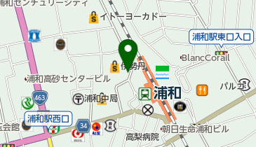 4&deg;C 伊勢丹浦和店の地図画像