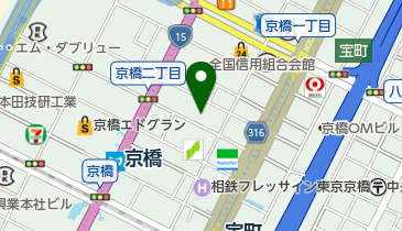 京橋テアトル試写室の地図画像