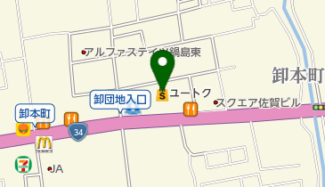ホームセンターユートク ハード館 佐賀店の地図画像
