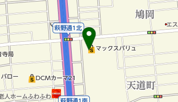 ヤングドライ MAX鳩岡店の地図画像