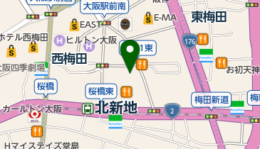 ハーブス ディアモール大阪店の地図画像