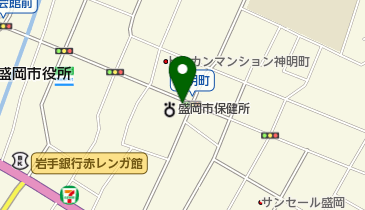 盛岡市保健所の地図画像