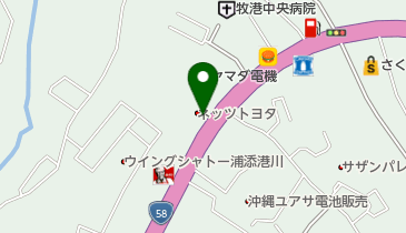 沖縄トヨタ トヨタウン浦添店の地図画像